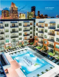 Camden Property Trust 2017 Annual Report CAMDEN NOMA II - WASHINGTON, DC CAMDEN PROPERTY TRUST – 2017 ANNUAL REPORT