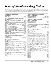Of Non-Rulemaking Notices