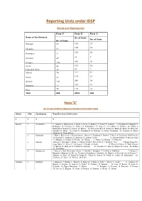 Reporting Units Under IDSP