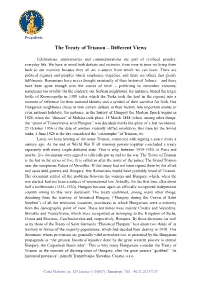 The Treaty of Trianon – Different Views