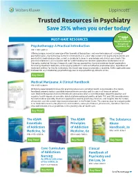 Trusted Resources in Psychiatry Save 25% When You Order Today!