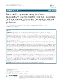 Comparative Genomic Analysis of Nine Sphingobium Strains: Insights Into