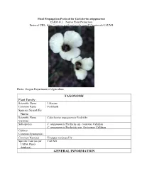 Draft Plant Propagation Protocol