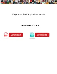 Eagle Scout Rank Application Checklist