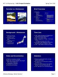 Eurostar Vs. Shinkansen Brief Overview Background