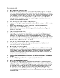 Fee Increase FAQ