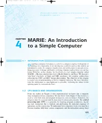 MARIE: an Introduction to a Simple Computer
