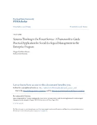 Systems Thinking in the Forest Service: a Framework to Guide Practical Application for Social-Ecological Management in the Enterprise Program