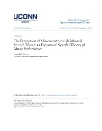 The Perception of Movement Through Musical Sound: Towards A