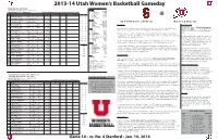2013-14 Utah Women's Basketball Gameday