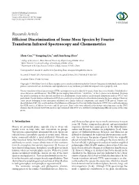 Efficient Discrimination of Some Moss Species by Fourier Transform Infrared Spectroscopy and Chemometrics