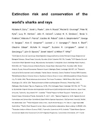 Extinction Risk and Conservation of the World's Sharks and Rays