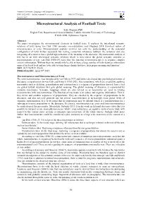 Microstructural Analysis of Football Texts