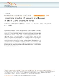 Nonlinear Spectra of Spinons and Holons in Short Gaas Quantum Wires