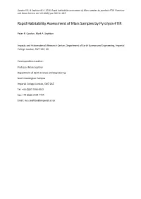 Rapid Habitability Assessment of Mars Samples by Pyrolysis-FTIR