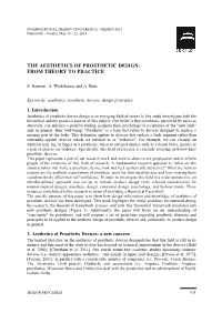 The Aesthetics of Prosthetic Design: from Theory to Practice