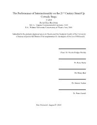 The Performance of Intersectionality on the 21St Century Stand-Up