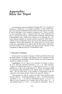 Appendix: Sites for Topoi