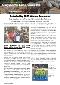 Australia Day 2020 Winners Announced Congratulations to the Following 2020 Australia Day Recipients
