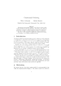 Constrained Ordering