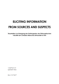 Eliciting Information from Sources and Suspects