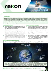 Hi-Reliability Products for Space
