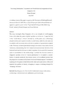 Surviving Globalization”: Experiment and World-Historical Imagination in Rana