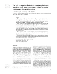 The Role of Adaptive Plasticity in a Major Evolutionary Transition