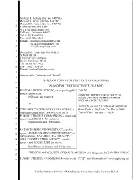 Verified Petition for Writ of Mandate and Complaint for Declaratory Relief