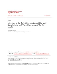 A Comparison of Gay and Straight Men and Their Utilization of the Bar Scene
