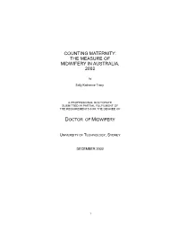 Counting Maternity: the Measure of Midwifery in Australia, 2002