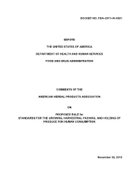 Docket No. Fda–2011–N–0921