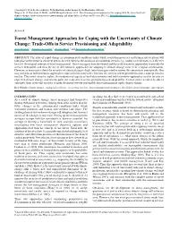 Forest Management Approaches for Coping with the Uncertainty of Climate Change: Trade-Offs in Service Provisioning and Adaptability