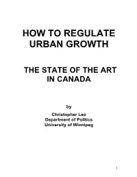 How to Regulate Urban Growth