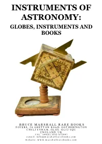 Instruments of Astronomy: Globes, Instruments and Books