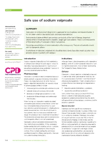 Safe Use of Sodium Valproate