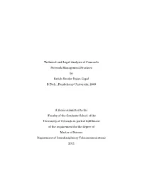 Technical and Legal Analysis of Comcast's Network Management