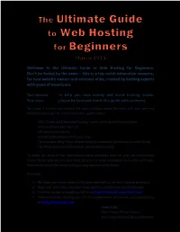 The Ultimate Guide to Web Hosting for Beginners. Don't Be
