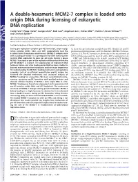 A Double-Hexameric MCM2-7 Complex Is Loaded Onto Origin DNA During Licensing of Eukaryotic DNA Replication