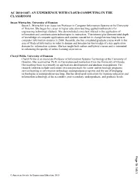 An Experience with Cloud Computing in the Classroom