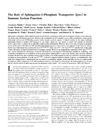 Function in Immune System Spns2 Transporter the Role of Sphingosine-1-Phosphate
