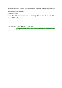 (Moine) Calc-Silicate Rocks Represent Metamorphosed Tuffs? a Geochemical Re-Appraisal Richard A