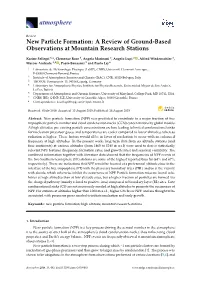 New Particle Formation: a Review of Ground-Based Observations at Mountain Research Stations