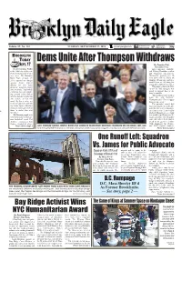 Dems Unite After Thompson Withdraws SEPT