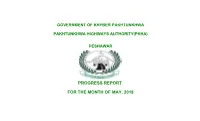 For the Month of May, 2018 Progress Report