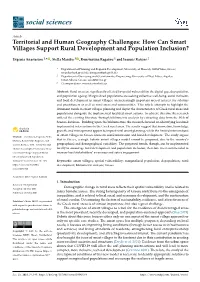 How Can Smart Villages Support Rural Development and Population Inclusion?
