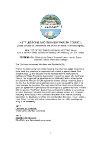 NETTLESTONE and SEAVIEW PARISH COUNCIL (These Minutes Are Unconfirmed and Are Not an Official Record Until Signed)