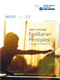 WIDER Annual Lecture 17 Egalitarian Principles