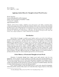 Applying Gabriel Marcel's Thought in Social