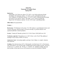 BOT 5725-Taxonomy of Vascular Plants